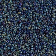 Miyuki rocailles Perlen 11/0 - Opaque cobalt picasso 11-4518